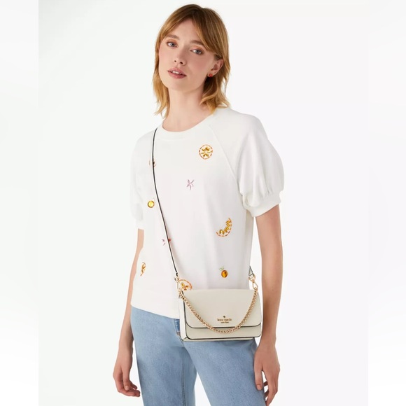 New Kate Spade Madison Small Flap Crossbody Saffiano Leather Meringue - Picture 2 of 5
